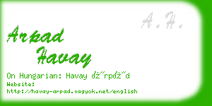 arpad havay business card